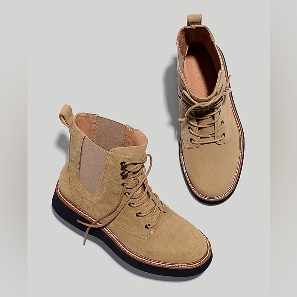 The Helen Platform Chelsea Boot in Suede size 8